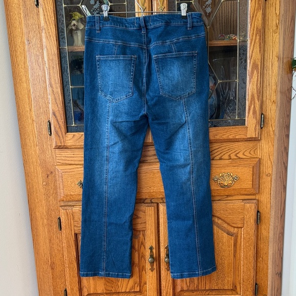 Sundance Dark Blue TrouserJeans with Front and Back Seams, Straight Legs - Picture 3 of 5